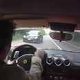 Video: Guy out on Ferrari test-drive comes within inches of crashing