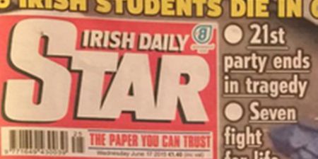 Pic: A shop in Galway removed The Star from its shelves this morning