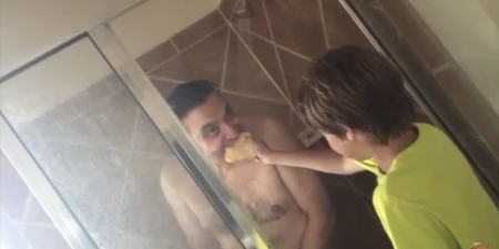Video: Jimmy Kimmel tasked kids with serving their dad breakfast in the shower on Father’s Day