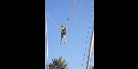 Video: Irish dad becomes a human slingshot, the curse words ring out
