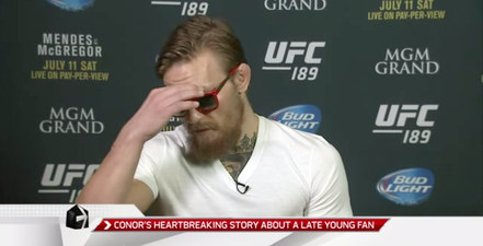 Video: Conor McGregor gets emotional talking about the tragic loss of a young fan