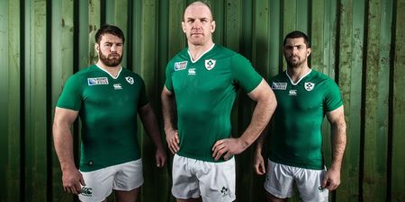Pic: Brian O’Driscoll gets dig in at Sean O’Brien for how snug he looks in the new Irish jersey