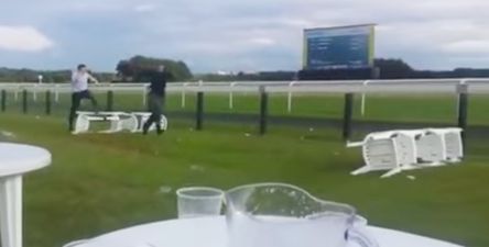 Video: Irish stag party hold their own hilarious horse race using patio furniture