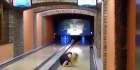 Video: Irish singer takes embarrassing tumble while playing bowling