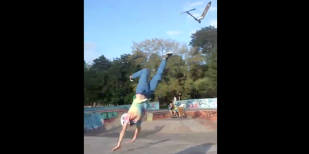 Video: Lad in Waterford skatepark absolutely face plants while attempting flip