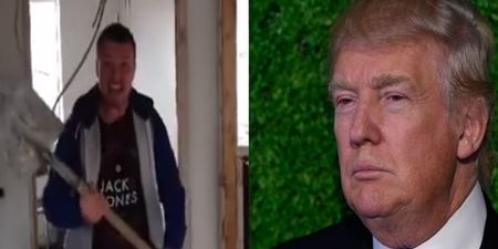 VIDEO: Irish lads on building site hilariously recreate a Donald Trump sketch that went viral this week