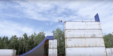 VIDEO: Adrenaline junkie creates A BMX playground out of shipping containers