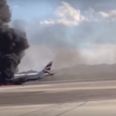 VIDEO: Terrifying scenes as British Airways plane catches fire on runway in Las Vegas