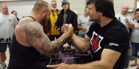 VIDEO: Game of Thrones’ star ‘The Mountain’ gets owned by arm wrestling champ