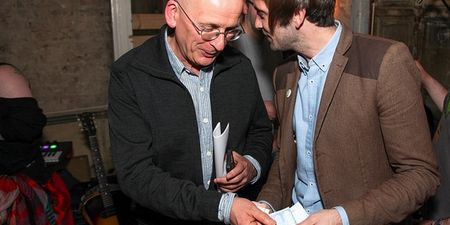 PICS: Roddy Doyle and Glen Hansard meet door-to-door musician Anderson