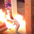 VIDEO: Man uses lighter to kill tiny spider at petrol station… massive fire inevitably breaks out