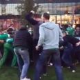 VIDEO: A massive game of drunken rugby broke out among Irish fans after the Ireland match at Wembley
