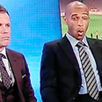 Jamie Carragher hears Brendan Rodgers news on live tv, Thierry Henry is there to console him