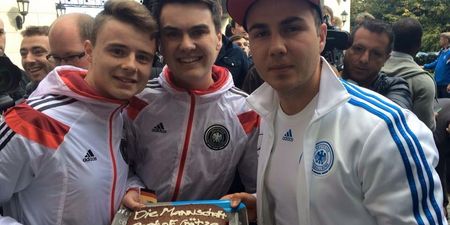 PIC: If we were Mario Götze, we wouldn’t eat the cake two Irish fans gave him