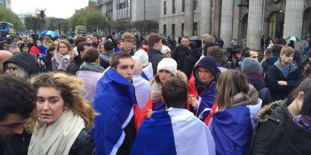VIDEO: Crowds gather in Dublin to show solidarity with the people of Paris