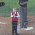 VIDEO: Kid gets hiccups singing the national anthem but still produces a great performance
