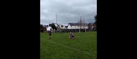 VIDEO: An out-half overcomes Storm Desmond with an out-of-this world kick