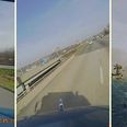VIDEO: Terrifying dash cam footage of a truck flipping over on a motorway