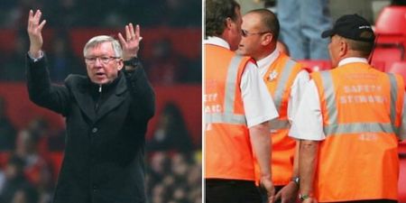 PIC: Fans think this man was Alex Ferguson disguised as a steward at the Manchester United match today