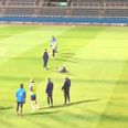VIDEO: Lionel Messi scores outrageous long-range effort into tiny goal at Barcelona training in Japan