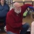 VIDEO: Little girl mistakes a random man in a shop for Santa and he plays along like a hero