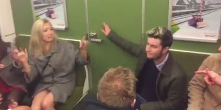 VIDEO: Two groups of strangers randomly met on the DART and produced a class Teresa Mannion rap