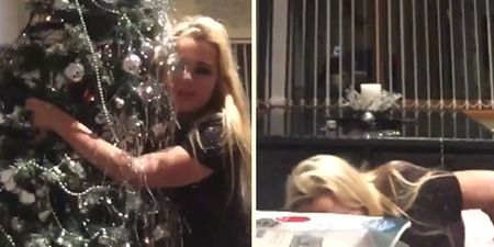 VIDEO: Irish girl drags down her Christmas tree while drunk dancing to Journey