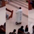 VIDEO: Priest suspended after saying mass while riding around on a hoverboard