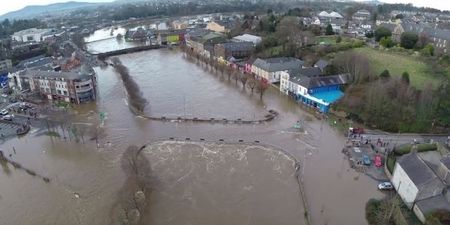VIDEO: Drone captures footage of devastating Storm Frank flooding in Wexford