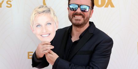 PIC: Ricky Gervais has posted our favourite selfie of 2016 ahead of his Ellen appearance
