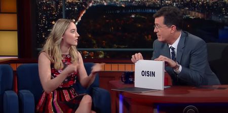 VIDEO: Saoirse Ronan teaches Stephen Colbert how to pronounce uniquely Irish names
