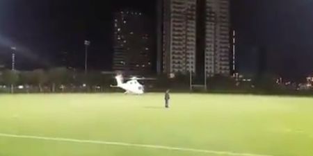 VIDEO: Hurling training session delayed in Dubai as helicopter lands on the pitch