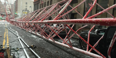 VIDEO: Footage emerges of crane collapse in New York City yesterday
