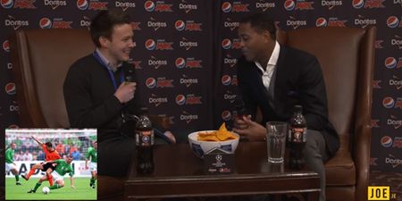 VIDEO: Patrick Kluivert talks to JOE about “the leader of Ireland” Roy Keane and THAT Overmars tackle
