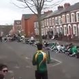 VIDEO: Hundreds of lunatics did a massive ‘Rock The Boat’ on a street on Paddy’s Day