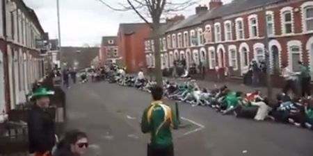 VIDEO: Hundreds of lunatics did a massive ‘Rock The Boat’ on a street on Paddy’s Day