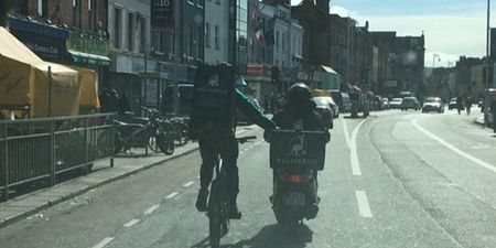VIDEO: A fast food delivery guy in Dublin helping his pal out in a very sound way