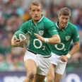 PIC: Ronan O’Gara leads slagging of Luke Fitzgerald for risky fashion choice at the Munster v Leinster game