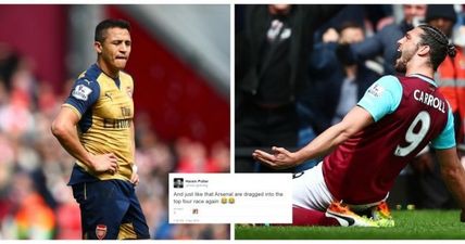 PICS: Andy Carroll scored a hat-trick against Arsenal and people can’t handle it