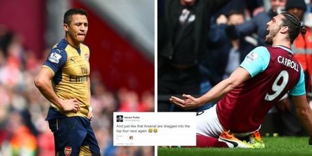 PICS: Andy Carroll scored a hat-trick against Arsenal and people can’t handle it