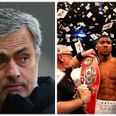 PIC: Jose Mourinho looks thoroughly miserable as he watches the climax to Anthony Joshua’s fight