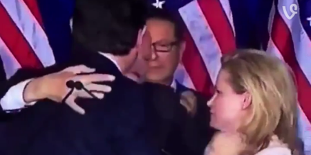 VIDEO: Ted Cruz drops out of Republican primaries, accidentally hits wife in the face three times