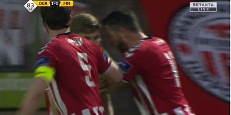 WATCH: Derry’s Josh Daniels scores with first touch weeks after losing mother and sister in Buncrana tragedy