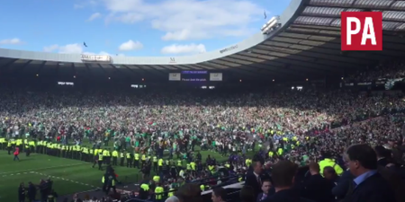 VIDEO: Some of the maddest footage of the Hibs fans invading Hampden Park