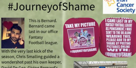 PICS: Irish man has an excellent forfeit after finishing last in his fantasy football