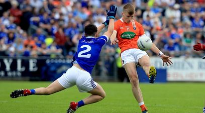 PIC: This Armagh GAA fan was the victim of a priceless stitch up by his father-in-law at Breffni Park