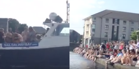 VIDEO: There was a brilliant sing song on a boat near the Spanish Arch in Galway