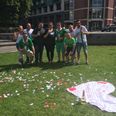 PIC: Irish fans drink cans in a Lille park while an Italian couple get engaged