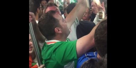 VIDEO: Irish and Italian fans join in a noisy tribute to the French police