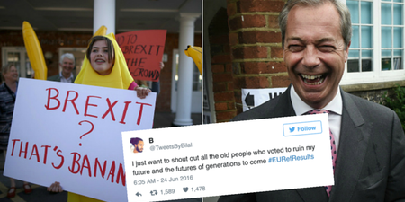 Young Remain voters are tearing into “old people” after Britain voted to leave the EU
